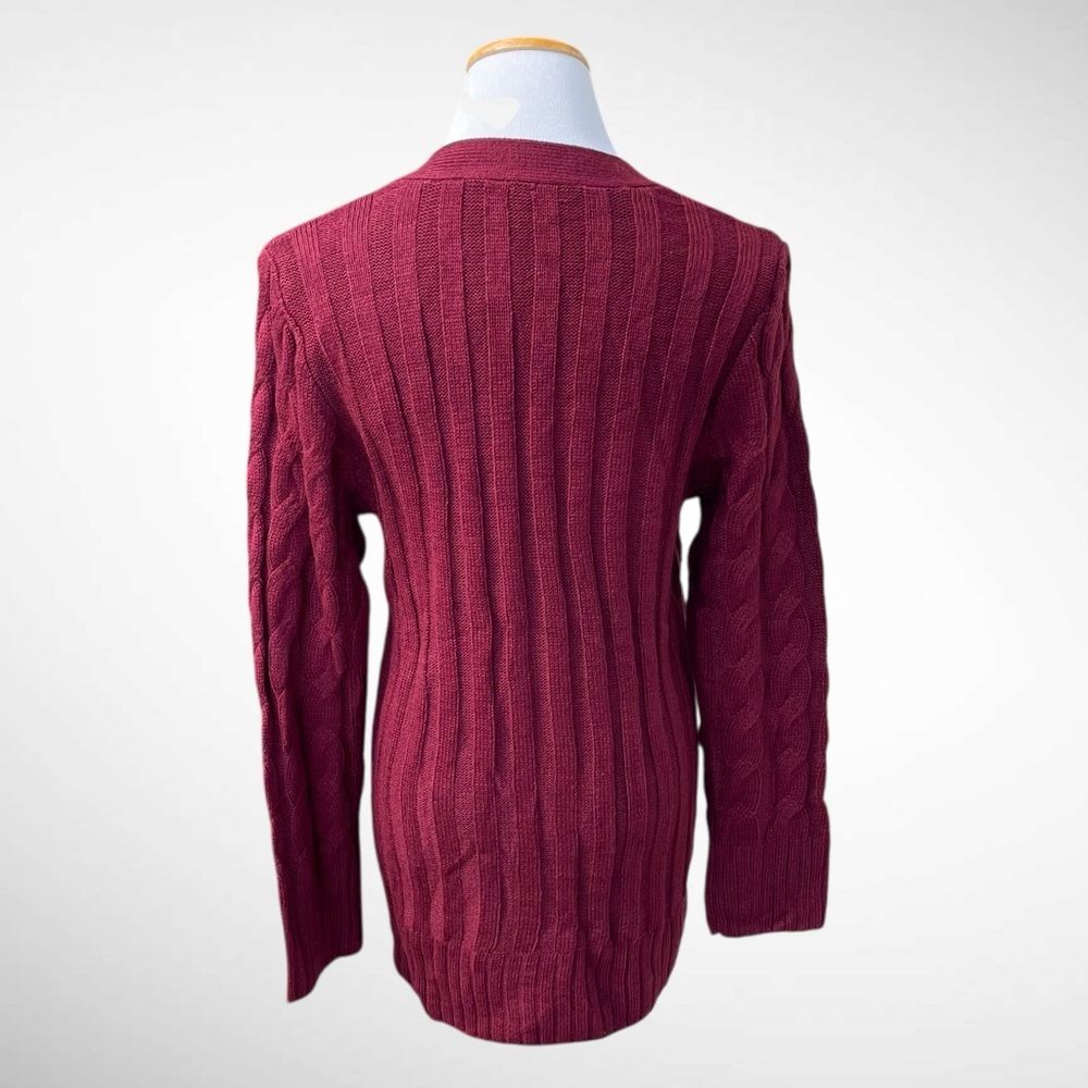 NWT Grecerelle Cableknit Buttonfront Sweater Long Sleeves Pockets - Picture 5 of 13